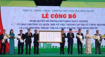 Bình Phước: Công bố quyết định thành lập thị xã Chơn Thành
